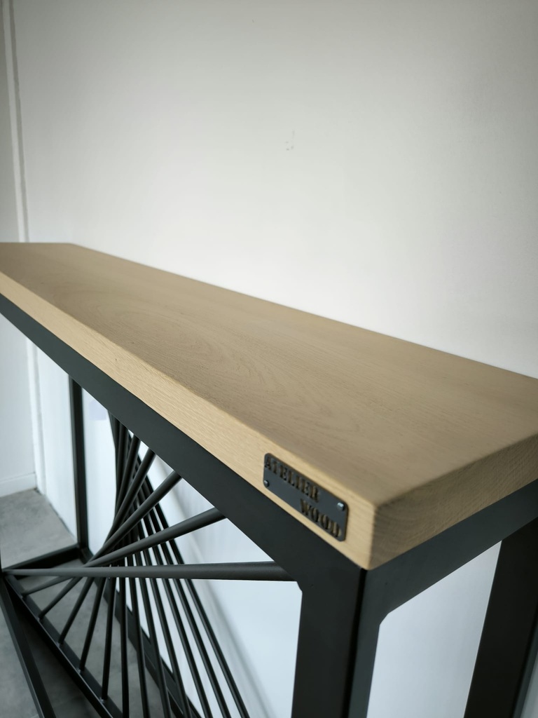 Console 115x22 cm Bois noir