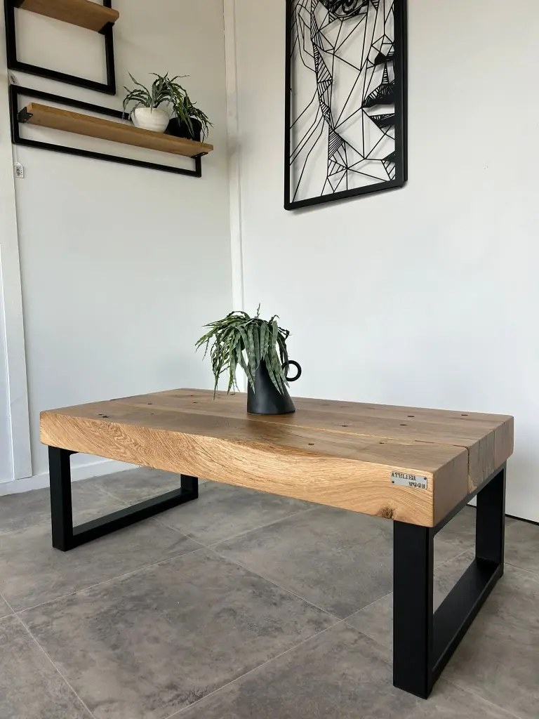 Table basse Poutre Chêne 110 x 55 cm 