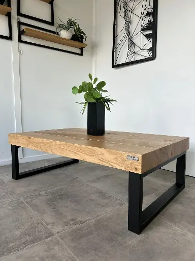 Table basse Poutre Chêne 120 x 75 cm 